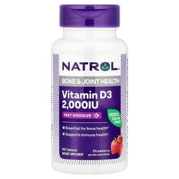 Natrol Vitamin D3 Strawberry 2 000 Iu 90 Tablets