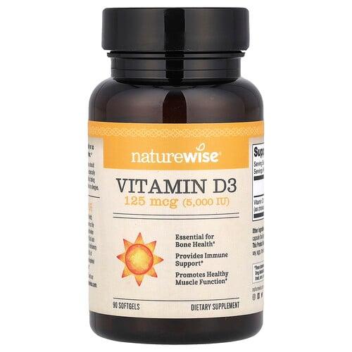 Naturewise Vitamin D3 125 Mcg 5 000 Iu 90 Softgels