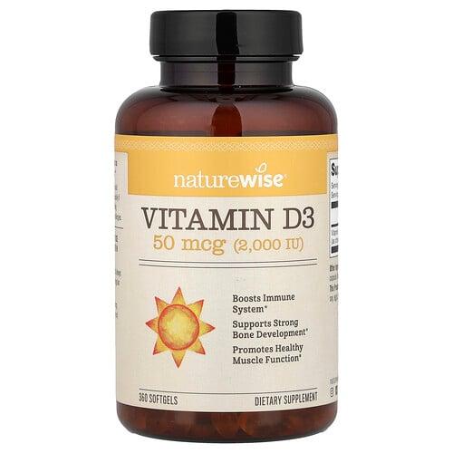 Naturewise Vitamin D3 50 Mcg 2 000 Iu 360 Softgels