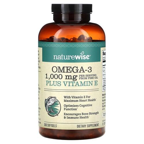 Naturewise Omega 3 Plus Vitamin E 360 Softgels product image