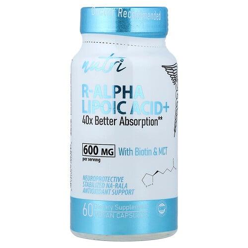 Nutri R Alpha Lipoic Acid With Biotin Mct 60 Vegan Capsules