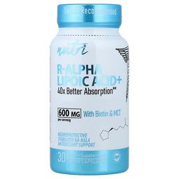 Nutri R Alpha Lipoic Acid With Biotin Mct 30 Vegan Capsules