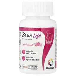Nutrablast Boric Life Boric Acid 600 Mg 30 Vaginal Suppositories