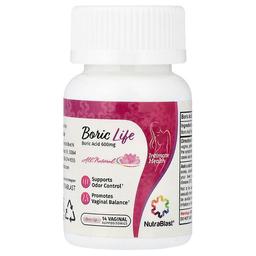 Nutrablast Boric Life Boric Acid 600 Mg 14 Vaginal Suppositories