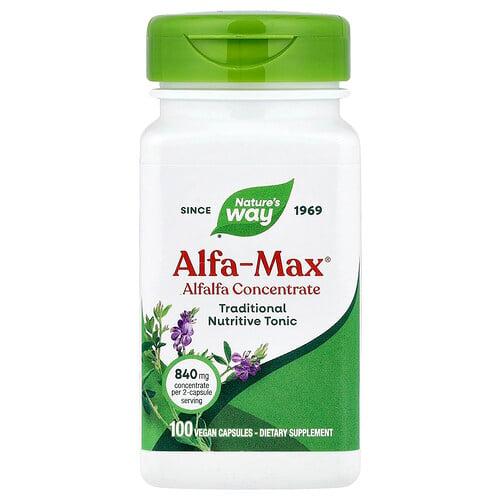 Nature S Way Alfa Max Alfalfa Concentrate 100 Vegan Capsules