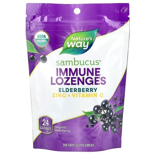 Nature S Way Sambucus Elderberry Immune Lozenges Original Elderberry 24 Lozenges