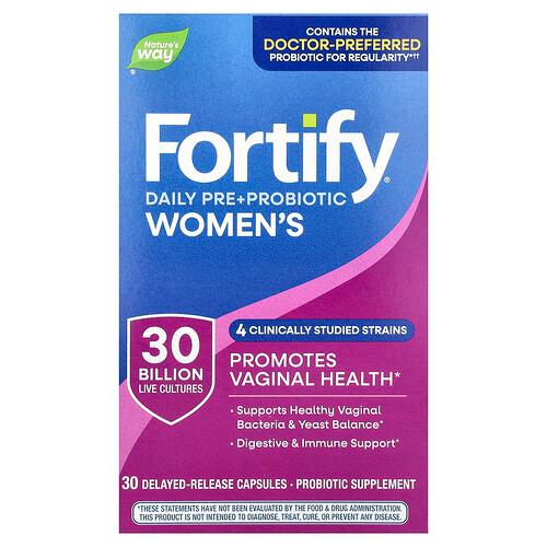 Nature S Way Fortify Women S Daily Pre Probiotic 30 Billion Cfu 30 Delayed Release Capsules