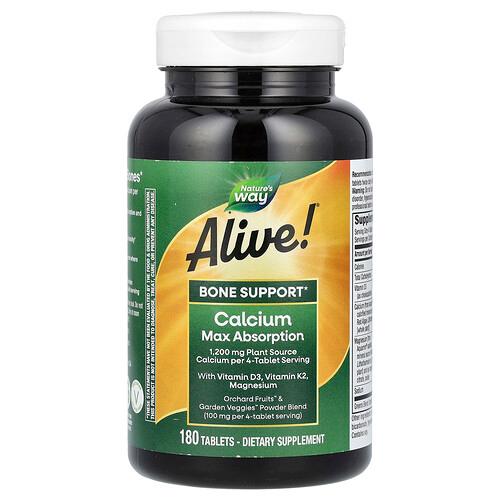 Nature S Way Alive Calcium Max Absorption 180 Tablets