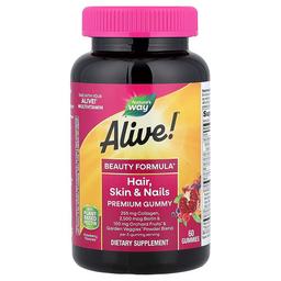 Nature S Way Alive Hair Skin Nails Premium Gummy Strawberry 60 Gummies
