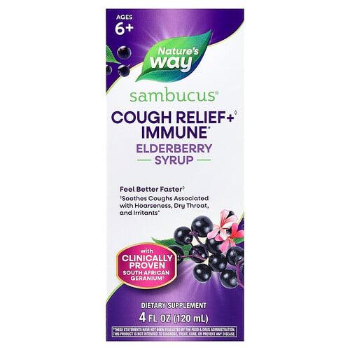 Nature S Way Cough Relief Immune Syrup Sambucus Ages 6 4 Fl Oz 120 Ml