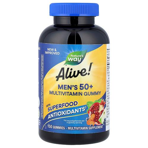Nature S Way Alive Men S 50 Multivitamin Gummy Fruit 150 Gummies product image