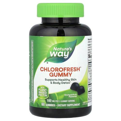 Nature S Way Chlorofresh Gummy Orchard Fruit 60 Gummies 50 Mg Per Gummy