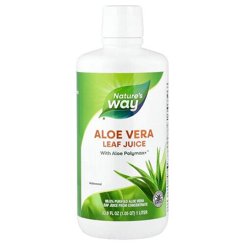 Nature S Way Aloe Vera Leaf Juice Unflavored 33 8 Fl Oz 1 L