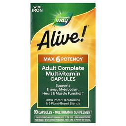 Nature S Way Alive Max 6 Potency Adult Complete Multivitamin With Iron 90 Capsules
