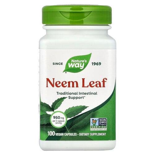 Nature S Way Neem Leaf 100 Vegan Capsules 475 Mg Per Capsule