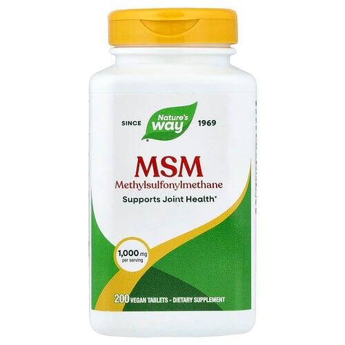 Nature S Way Msm 1 000 Mg 200 Vegan Tablets