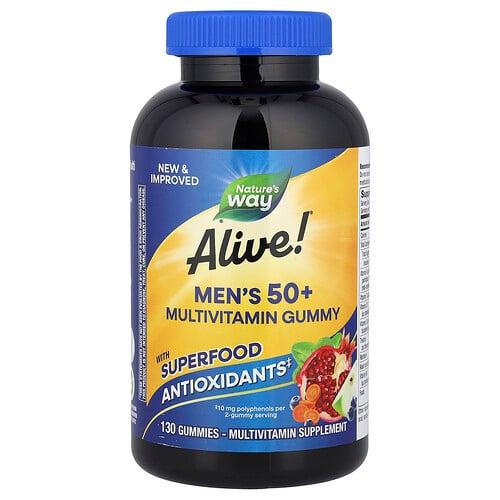 Nature S Way Alive Men S 50 Multivitamin Gummy Fruit 130 Gummies