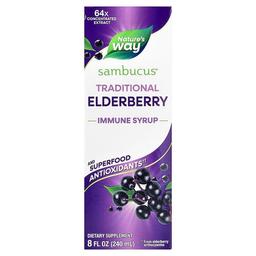 Nature S Way Sambucus Traditional Immune Syrup Elderberry 8 Fl Oz 240 Ml