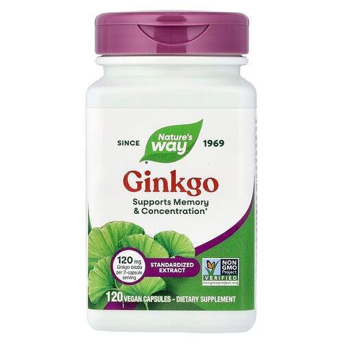 Nature S Way Ginkgo Standardized Extract 120 Vegan Capsules