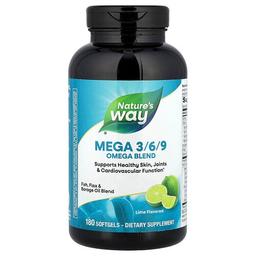 Nature S Way Mega 3 6 9 Omega Blend Lime 180 Softgels