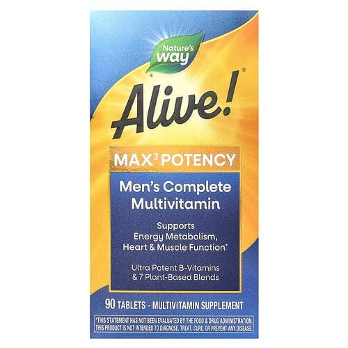 Nature S Way Alive Max3 Potency Men S Complete Multivitamin 90 Tablets