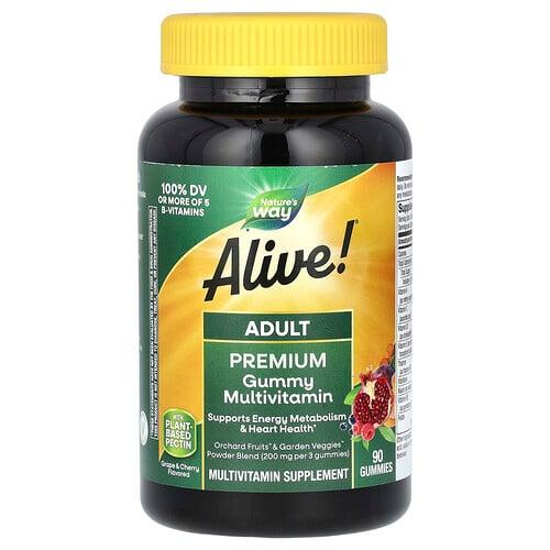 Nature S Way Alive Adult Premium Gummies Multivitamin Grape And Cherry 90 Gummies