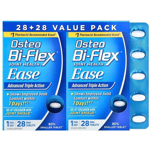 Osteo Bi Flex Joint Health Ease Advanced Triple Action 2 Pack 28 Mini Tablets Each