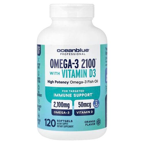 Oceanblue Professional Omega 3 2100 With Vitamin D Orange 120 Softgels product image