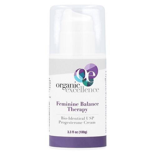 올가닉 엑설런스 Organic Excellence, 여성 밸런스 테라피, 생체동일성 USP 프로게스테론 크림, 100g(3.3fl oz) product image