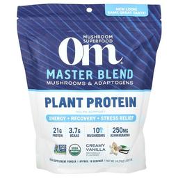 Om Mushrooms Master Blend Plant Protein Creamy Vanilla 1 14 Lbs 518 G