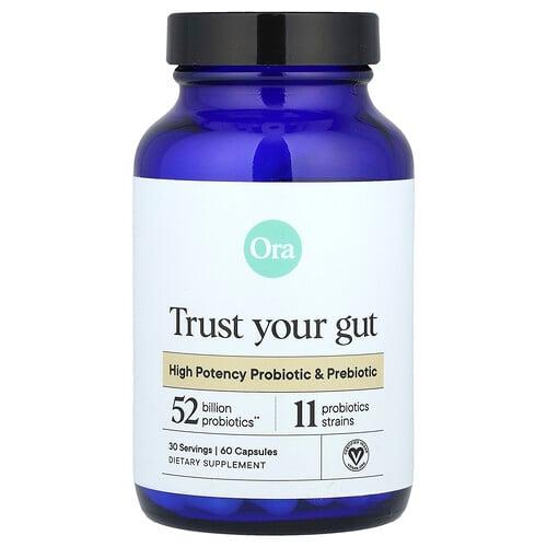 Ora Trust Your Gut High Potency Probiotic Prebiotic 60 Capsules