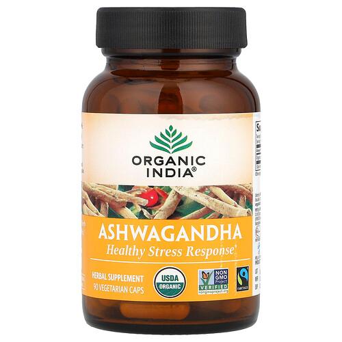 Organic India Ashwagandha 90 Vegetarian Caps 400 Mg Per Capsule