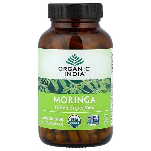 Organic India Moringa 180 Vegetarian Caps 350 Mg Per Capsule