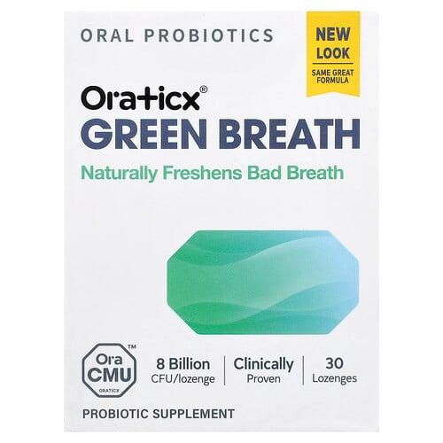 Oraticx Green Breath Oral Probiotics Mint 30 Lozenges