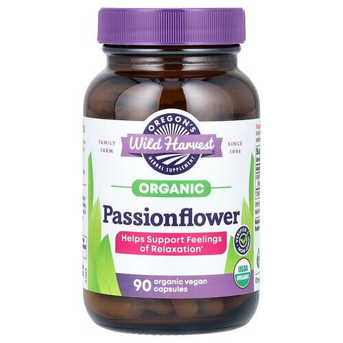 Oregon S Wild Harvest Organic Passionflower 90 Organic Vegan Capsules 400 Mg Per Capsule