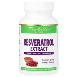 Paradise Herbs Resveratrol Extract 60 Vegetarian Capsules 100 Mg Per Capsule
