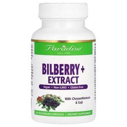 Paradise Herbs Bilberry Extract With Chrysanthemum Goji 60 Vegetarian Capsules