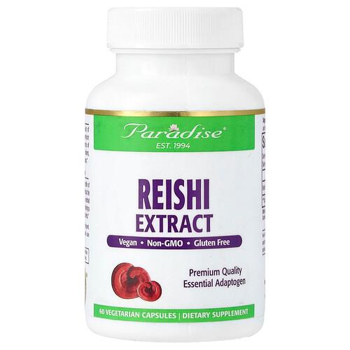 Paradise Herbs Reishi Extract 60 Vegetarian Capsules 400 Mg Per Capsule