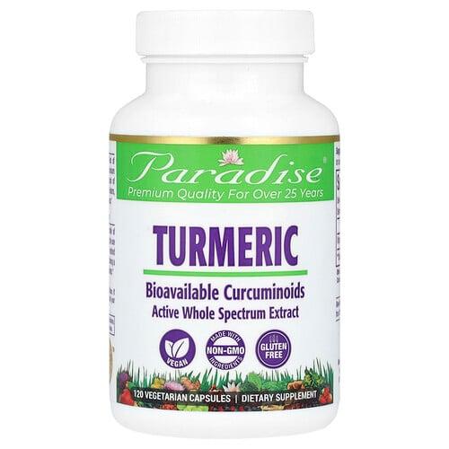 Paradise Herbs Turmeric 120 Vegetarian Capsules 250 Mg Per Capsule