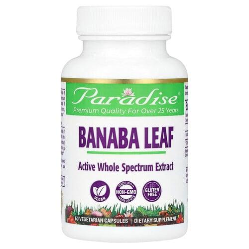 Paradise Herbs Banaba Leaf 60 Vegetarian Capsules 250 Mg Per Capsule