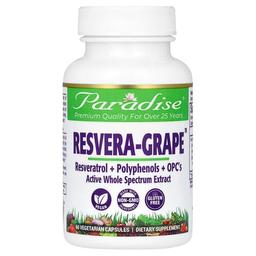 Paradise Herbs Resvera Grape 60 Vegetarian Capsules 250 Mg Per Capsule