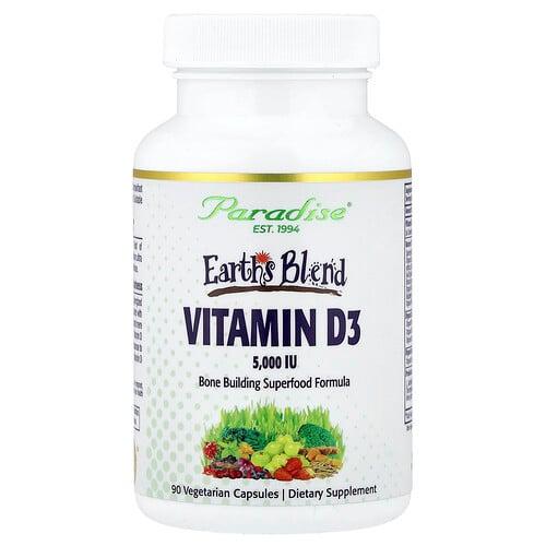 Paradise Herbs Earth S Blend Vitamin D3 90 Vegetarian Capsules product image