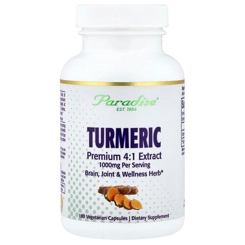 Paradise Herbs Turmeric 180 Vegetarian Capsules 500 Mg Per Capsule