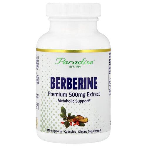 Paradise Herbs Berberine 500 Mg 180 Vegetarian Capsules