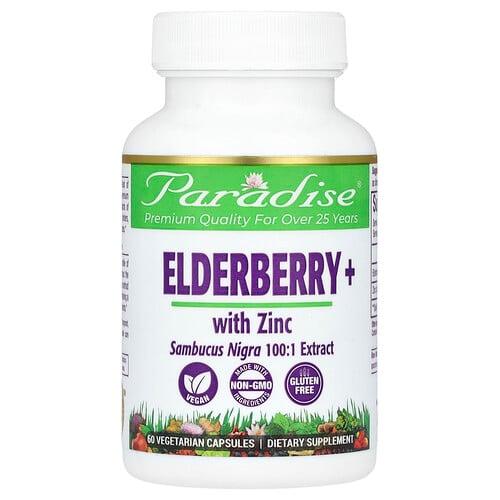 Paradise Herbs Elderberry With Zinc 60 Vegetarian Capsules