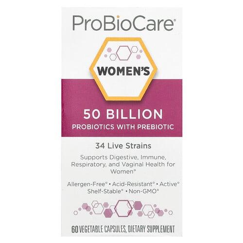 Probiocare Women S Probiotics With Prebiotic 50 Billion 60 Vegetable Capsules