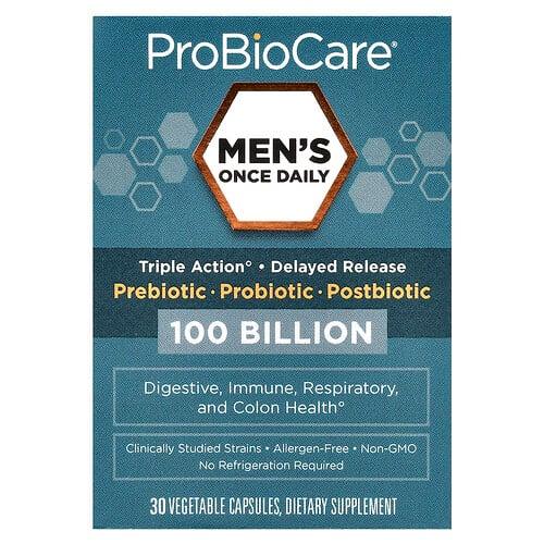 Probiocare Men S Once Daily Prebiotic Probiotic Postbiotic 100 Billion 30 Vegetable Capsules