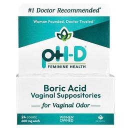 Ph D Feminine Health Boric Acid Vaginal Suppositories 600 Mg 24 Count