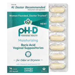 Ph D Feminine Health Boric Acid Vaginal Suppositories 600 Mg 14 Count