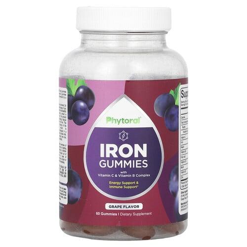 Phytoral Iron Gummies With Vitamin C Vitamin B Complex Grape 60 Gummies product image